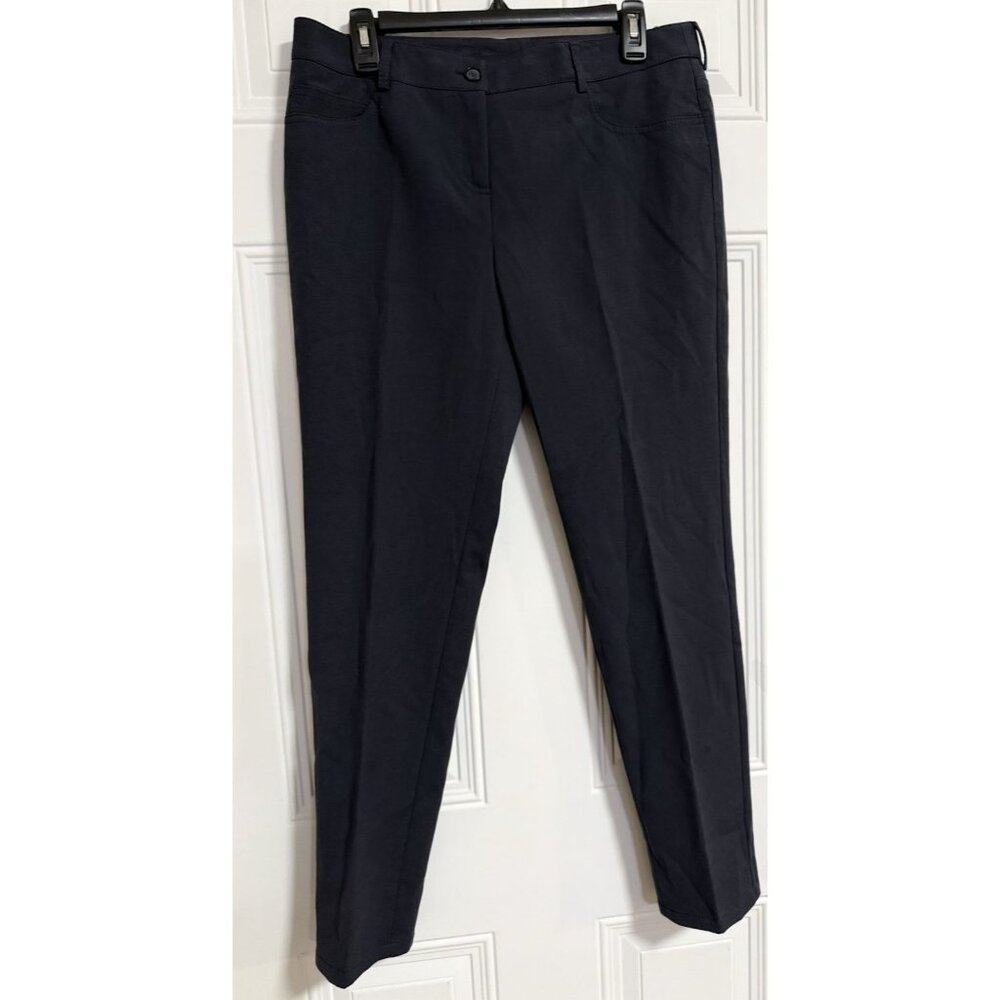 Akris Women's Career Pants Slim Ankle Dark Gray SZ 10 Chic‎
